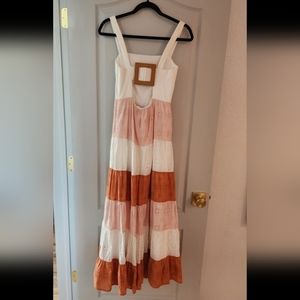 Hutch by Anthropologie, eyelet maxi sundress, stunning back detailing! Sz 0